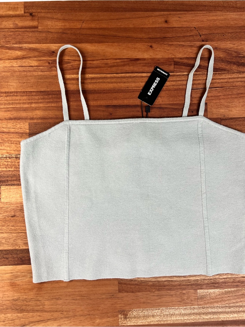 Express Pale Blue Cropped Camisole with Thin Straps